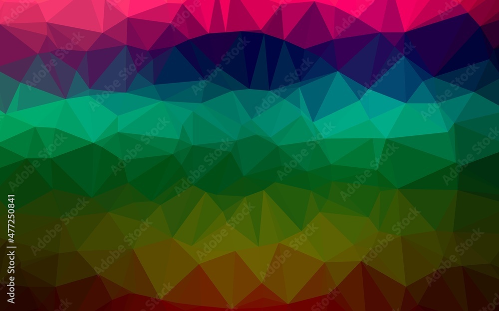 Obraz premium Dark Multicolor, Rainbow vector low poly cover.