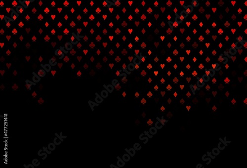 Dark orange vector pattern with symbol of cards.
