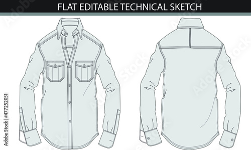 illustration of a Shirt with 2 pockets