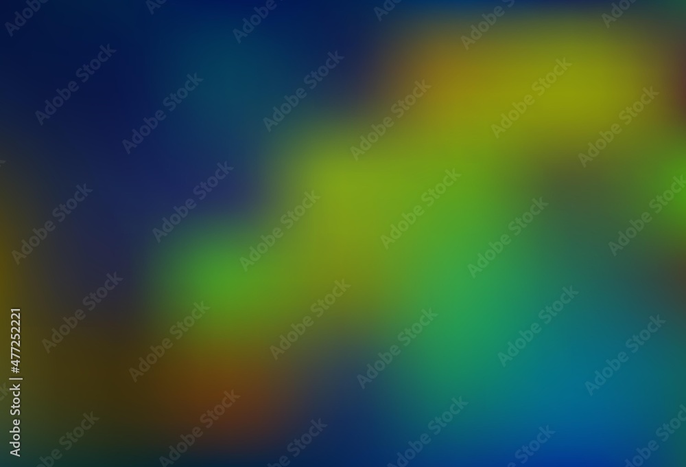 Dark Blue, Yellow vector blurred shine abstract template.