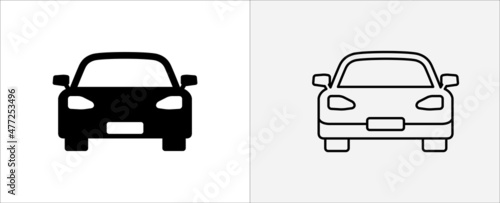 Car icon. Sedan car vector icon. Flat and line style design template. Vector illustration.