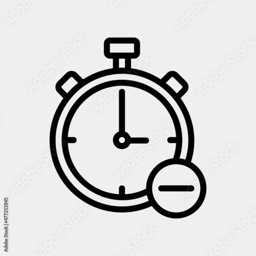 Delete time icon vector illustration in line style about calendar and date, use for website mobile app presentation