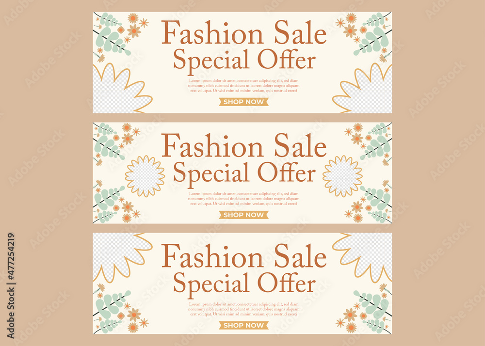 fashion sale horizontal special offer banner template design
