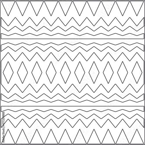 Vector pattern with symmetrical elements. Repeating geometric tiles from striped elements.Monochrome stylish texture.Black and white pattern for wallpapers and backgrounds.