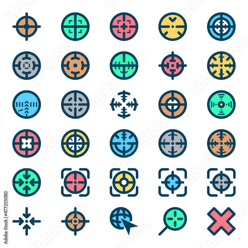 Filled outline icons for target goal.
