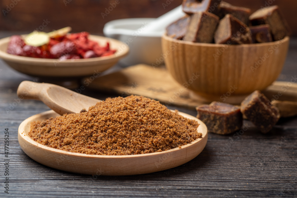 Brown sugar and prescriptions are on the table Brown sugar and prescriptions are on the table