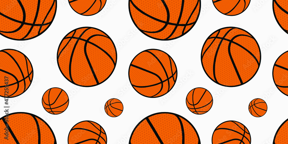 seamless pattern with basketball