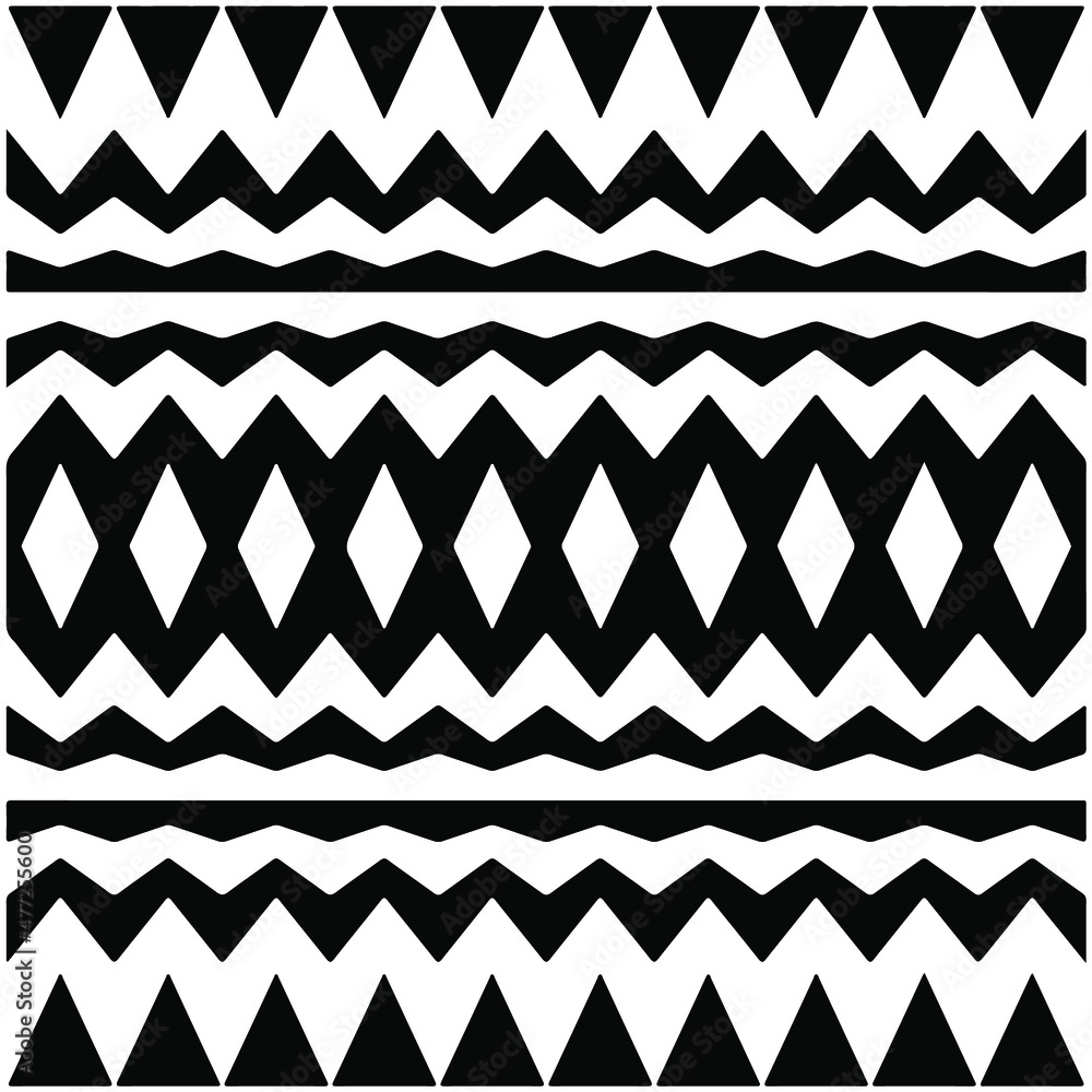 Seamless vector pattern in geometric ornamental style. Black  pattern.Design element for prints, backgrounds, template, web pages and textile pattern. Geometric art.