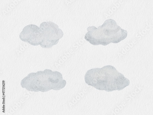 realistic watercolor cloud isolated on white background ep09