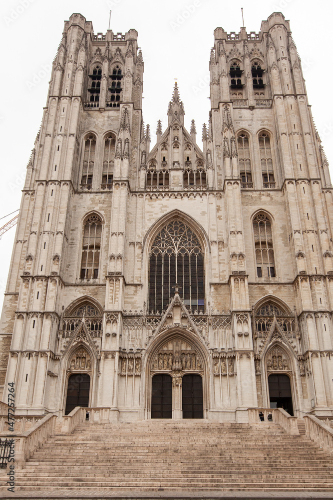 St. Michael and St. Gudula Cathedral. Beautiful gothic cathedral in Brussels, Belgium