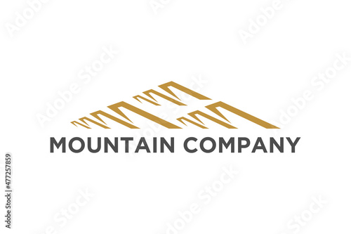 Mountain Peak Hill Mount logo design with modern simple minimalist style
