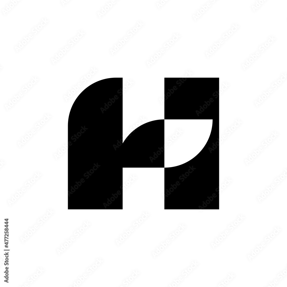 Letter H logo. Icon design. Template elements. Geometric abstract logos