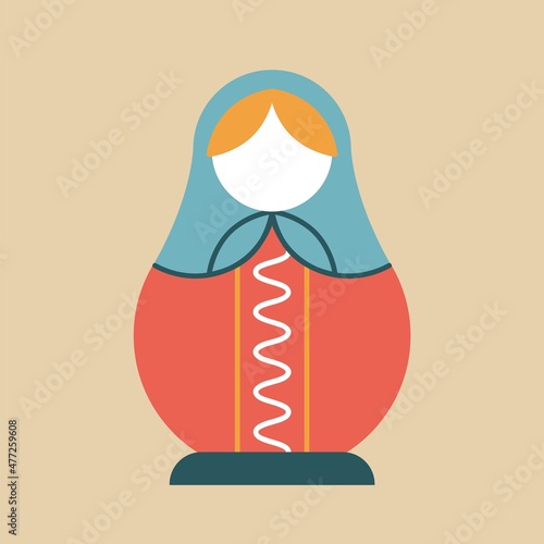 Russian icons in flat style. Colorful images of Russian culture. Vector illustration for website, posters and cards.