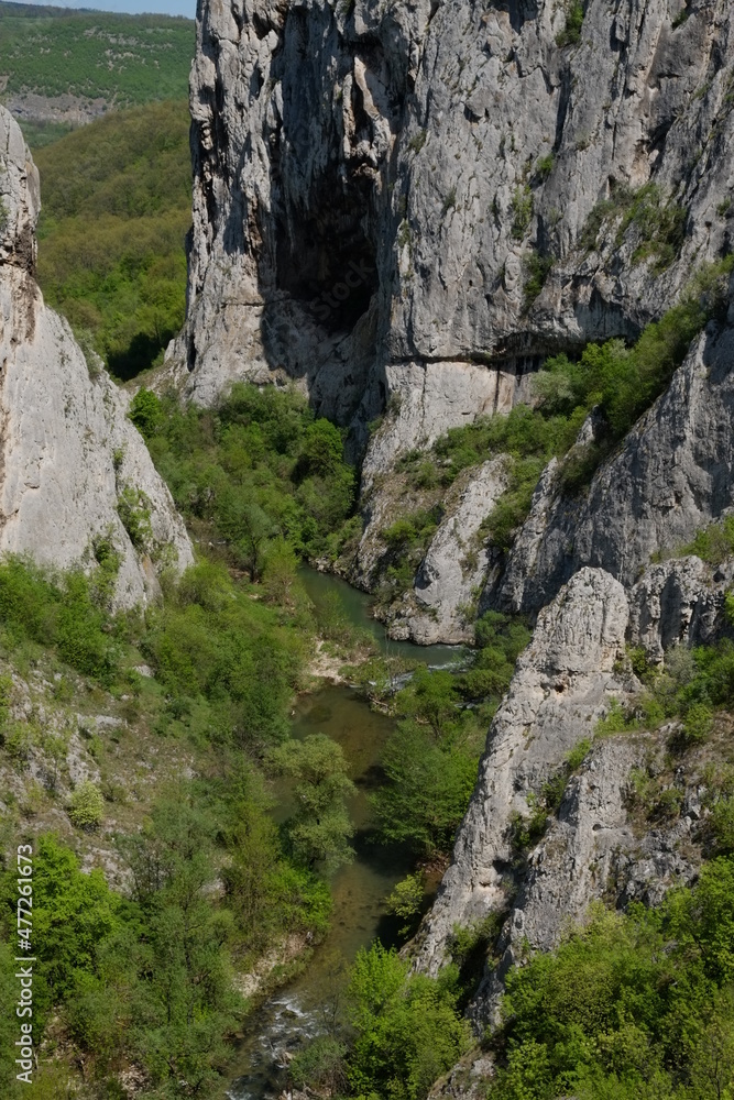 River in the mountains flow thru the gorge