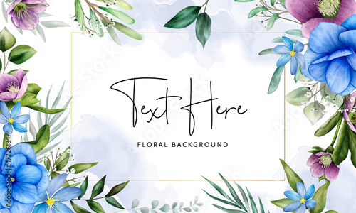 elegant floral background with beautiful flower watercolor