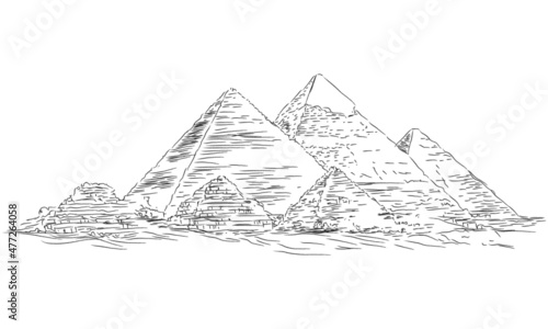 The Great Pyramid of Giza is the oldest and largest of the pyramids in the Giza pyramid complex bordering present-day Giza in Greater Cairo  Egypt.