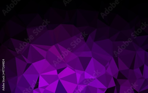 Dark Purple vector shining triangular template.