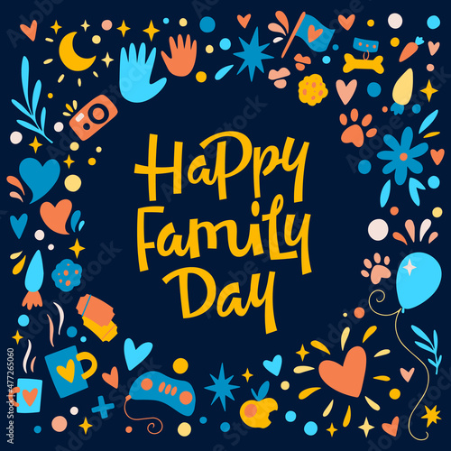 Colorful postcard for Family Day