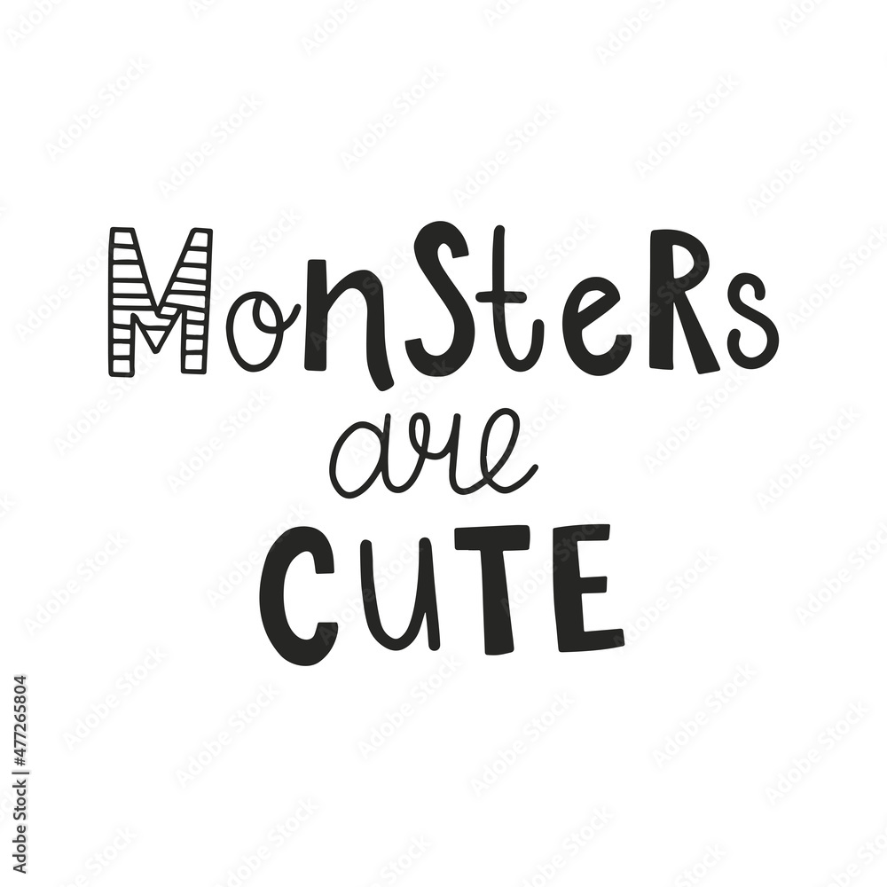 vector cute hand lettering monsters cute text vector cute hand lettering monsters cute text