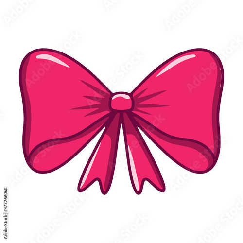 Red festive bow isolated illustration