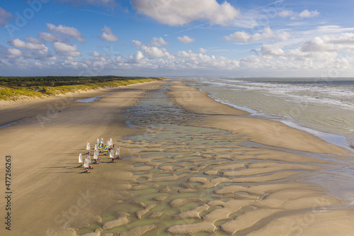 Les chars-à-voile sur la plage de Quend