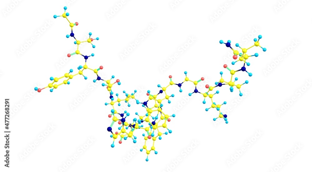 Afamelanotide molecular structure isolated on white