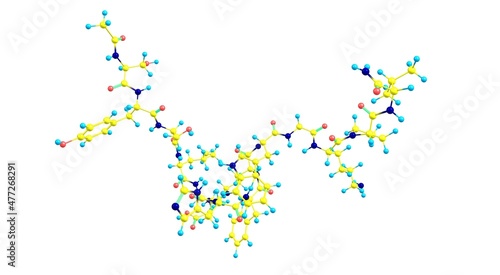 Afamelanotide molecular structure isolated on white