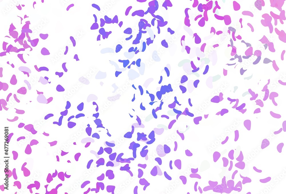 Light pink, blue vector pattern with chaotic shapes. Light pink, blue vector pattern with chaotic shapes.