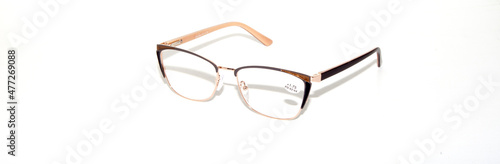 Glasses for vision brown in different positions
