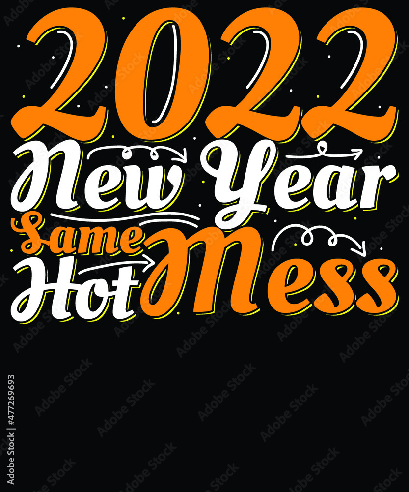 Happy new year lettering vector, typography vector