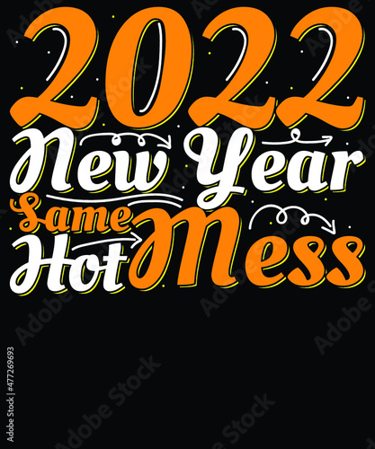 Happy new year lettering vector, typography vector photo