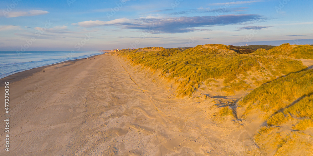 Plage de Picardie entre Fort-Mahon et Quend-Plage - Vue aérienne