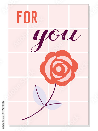 Love template for Valentine's day.  Greeting card, postcards, declaration of love, labels. posters.