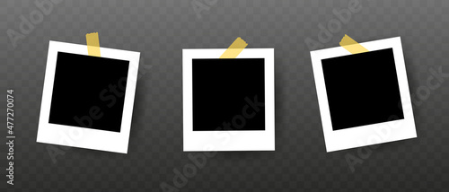 Photo frame icon set. Photo album. Picture template. Vector line icon for Business and Advertising