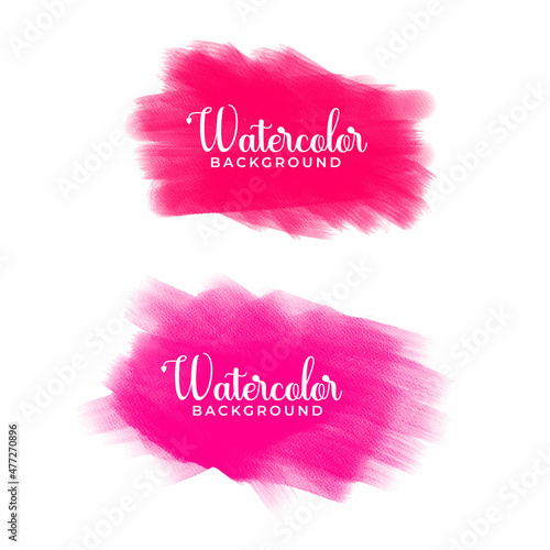 Vector hand painted pink texture isolated on the white background.Pastel pink brush strokes with square golden frame isolated on white background. Vector design element.