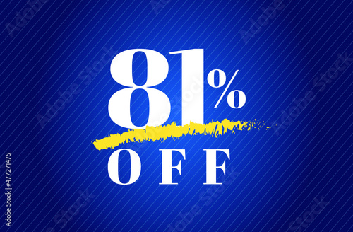 81% off tag eighty one percent discount black friday sale white letter blue gradient  background
