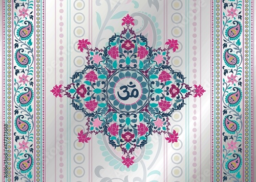 aum syllable , paisley design ,Hinduism , India	