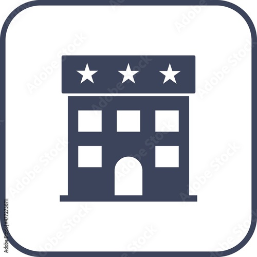 Hotel Glyph Round Corner Vector Icon Design