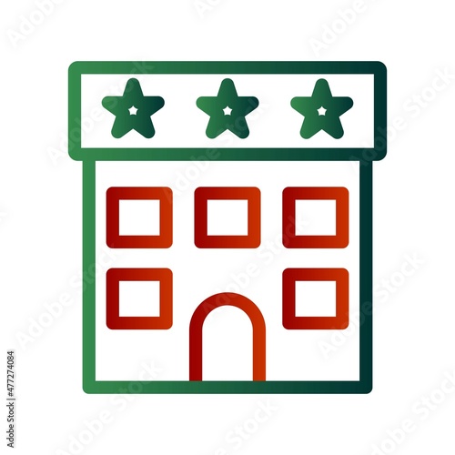 Hotel Line Gradient Vector Icon Design