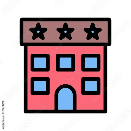 Hotel Line Filled Vector Icon Design