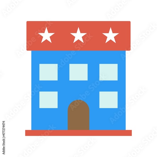 Hotel Flat Vector Icon Design