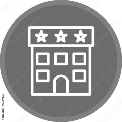 Hotel Line Circle Grey Vector Icon Design