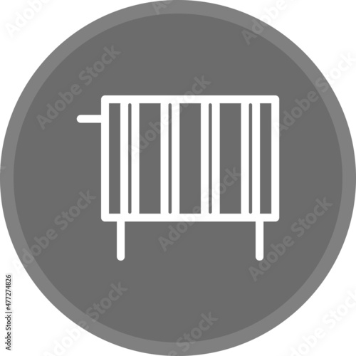 Heating Line Circle Grey Vector Icon Design