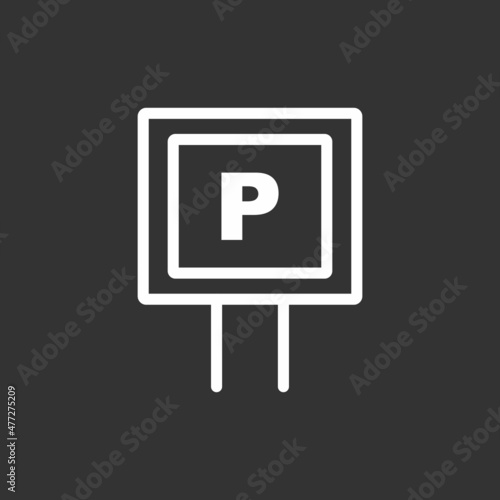  Parking Line Inverted Vector Icon Design