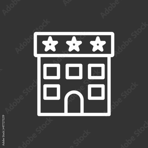 Hotel Line Inverted Vector Icon Design