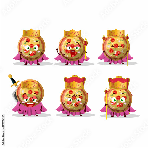 Queen and her magic clothes cartoon of pizza gummy candy wearing tiara