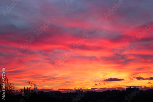 red sunset sky