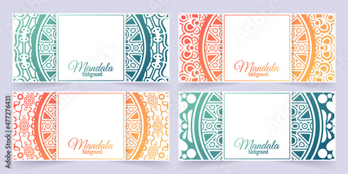Colorful mandala pattern banner concept