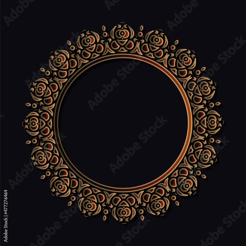 Luxury round border frame design