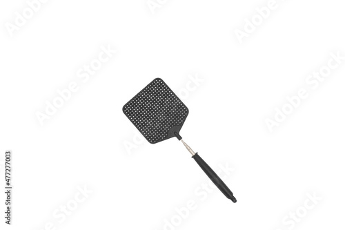 Black fly swatter isolated on a white background